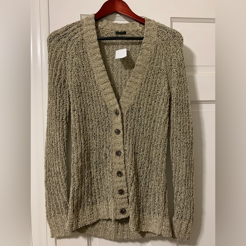 J Crew nwt new metallic grey cardigan see size dimensions in description